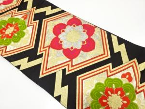 アンティーク　松皮菱に花模様織り出し袋帯（材料）